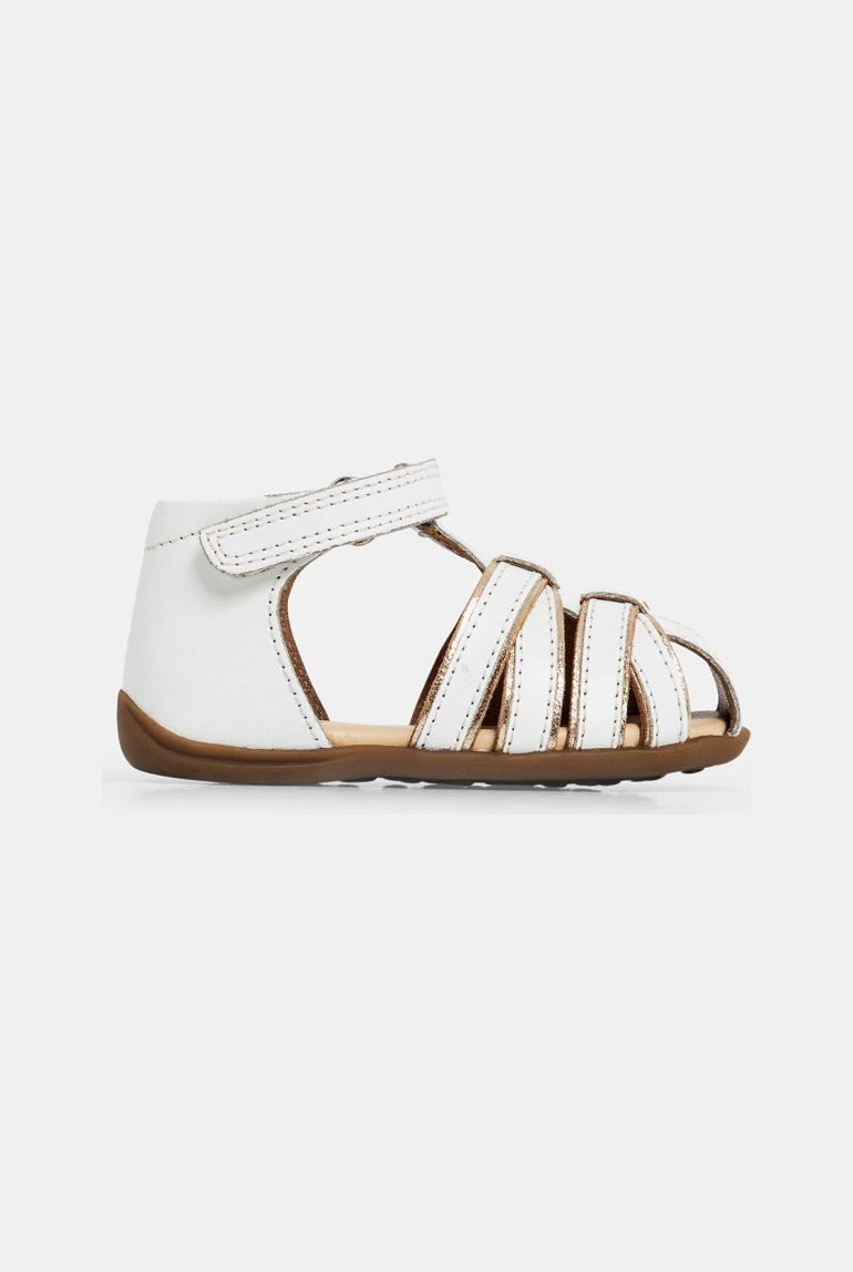 Sandalias de piel primeros pasos blanco bebé niña 1