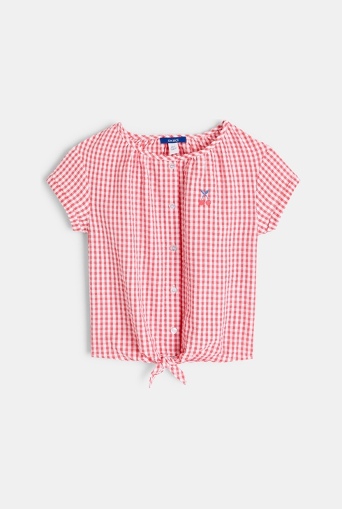 Bluza z vichyjskim karirastim vzorcem rožnata deklica 1