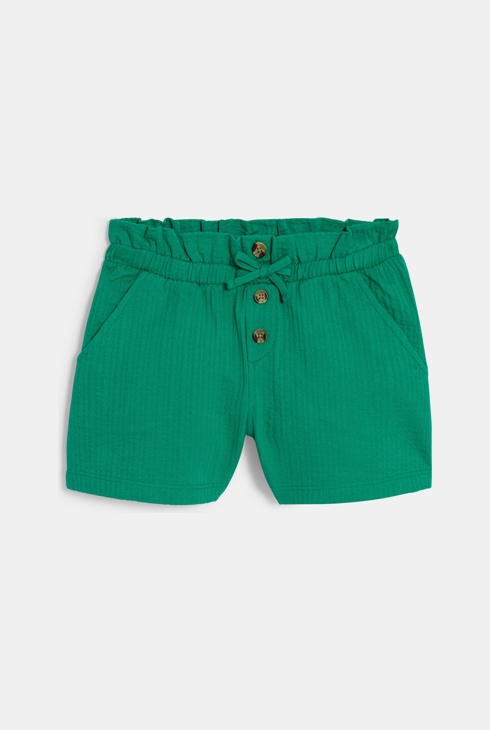 Einfarbige Shorts in Rosa mit hohem Bund für Mädchen 1