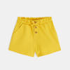 Short taille haute uni jaune fille