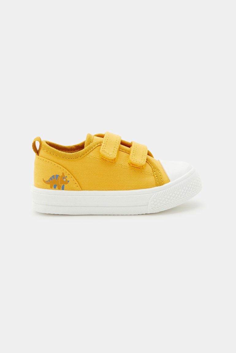 Tennis toile à scratch jaunes bébé garçon 1