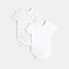 Body cerises en coton pointelle (lot de 2) blanc naissance