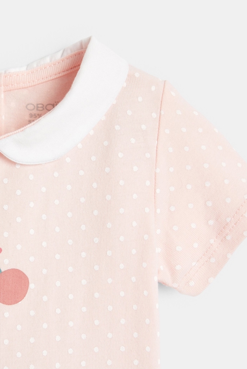 Body z kołnierzykiem w wisienki (3 szt.) różowy noworodek 2