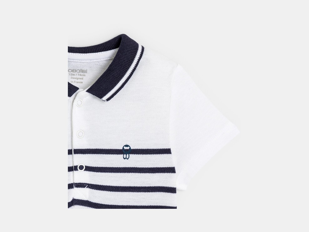 Body maille piquée col polo (lot de 2) bleu naissance 2