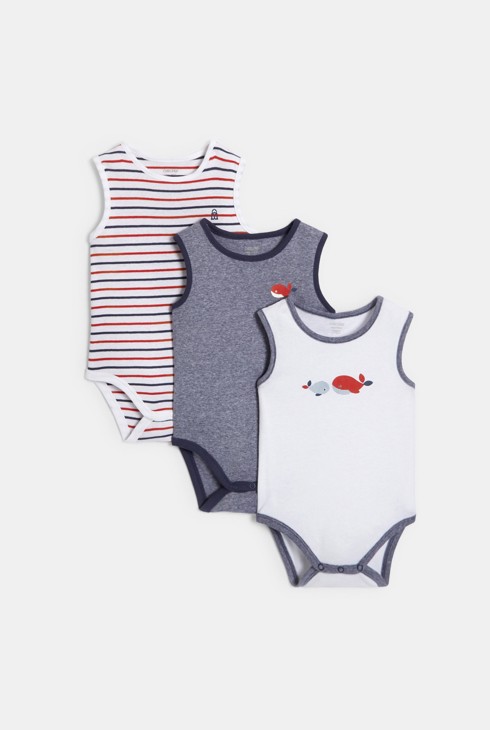 Body débardeur marin (lot de 3) rouge naissance 2