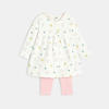 Robe molleton imprimé fruits et legging blanche naissance