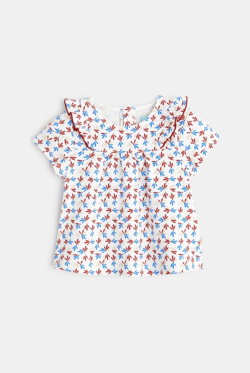 Bluse aus geprägter Baumwolle mit Blütenmuster Baby Mädchen 1