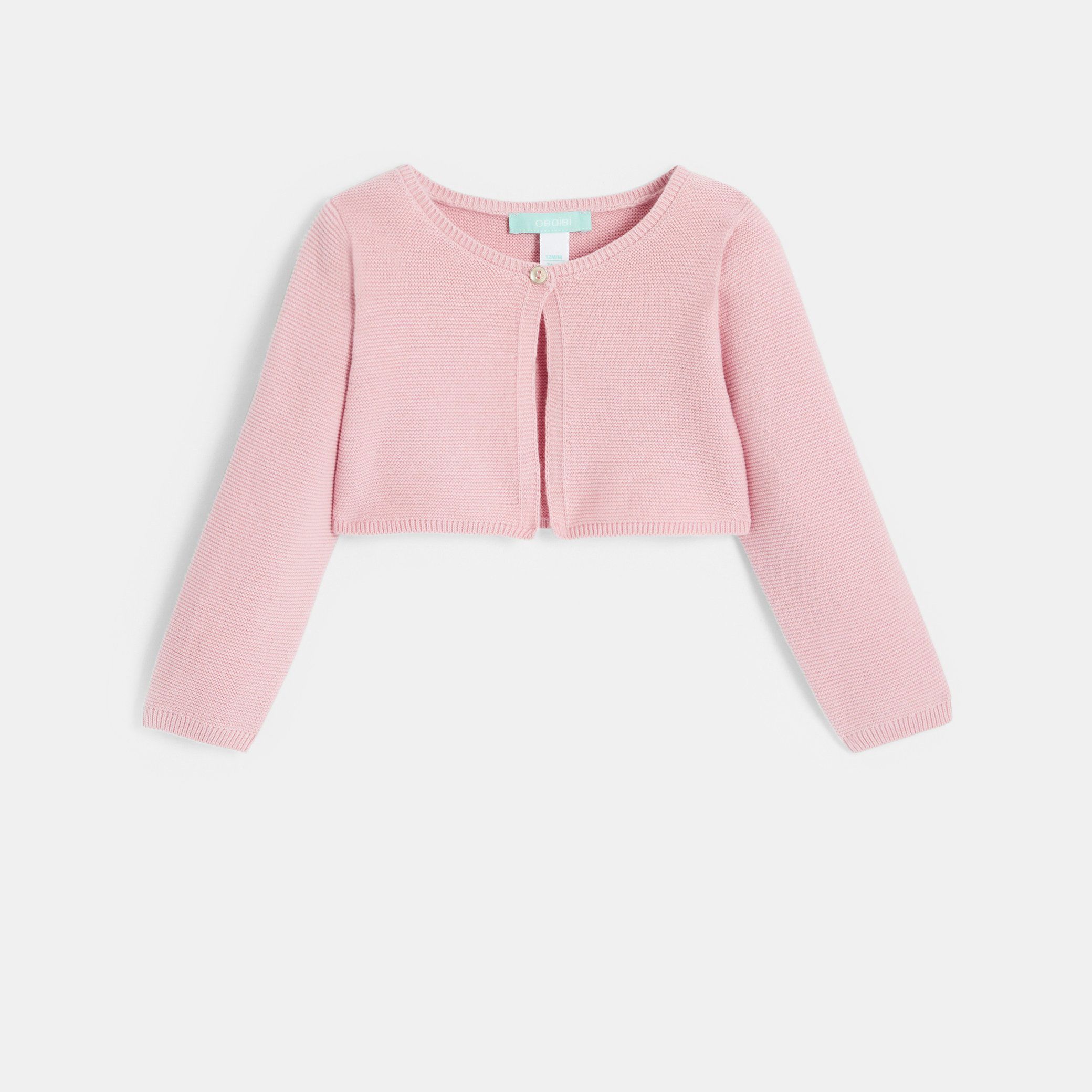 Baby girl's short pink knitted bolero cardigan Okaïdi & Obaïbi