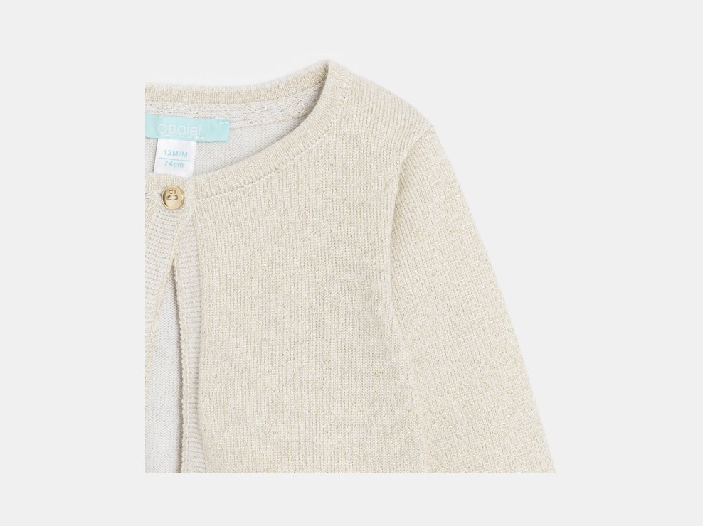 Gilet boléro court maille tricot doré bébé fille 2
