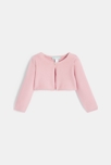 Gilet boléro court maille tricot rose bébé fille 4