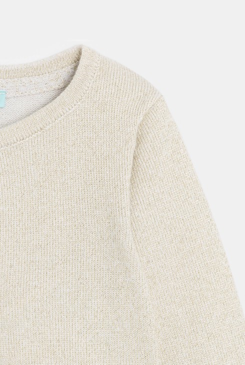 Kurze Bolero-Strickjacke aus Strickgewebe goldfarben Baby Mädchen 2