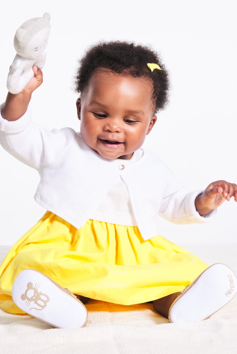 Gilet boléro court maille tricot blanc bébé fille 1