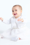 Gilet boléro court maille tricot blanc bébé fille 5