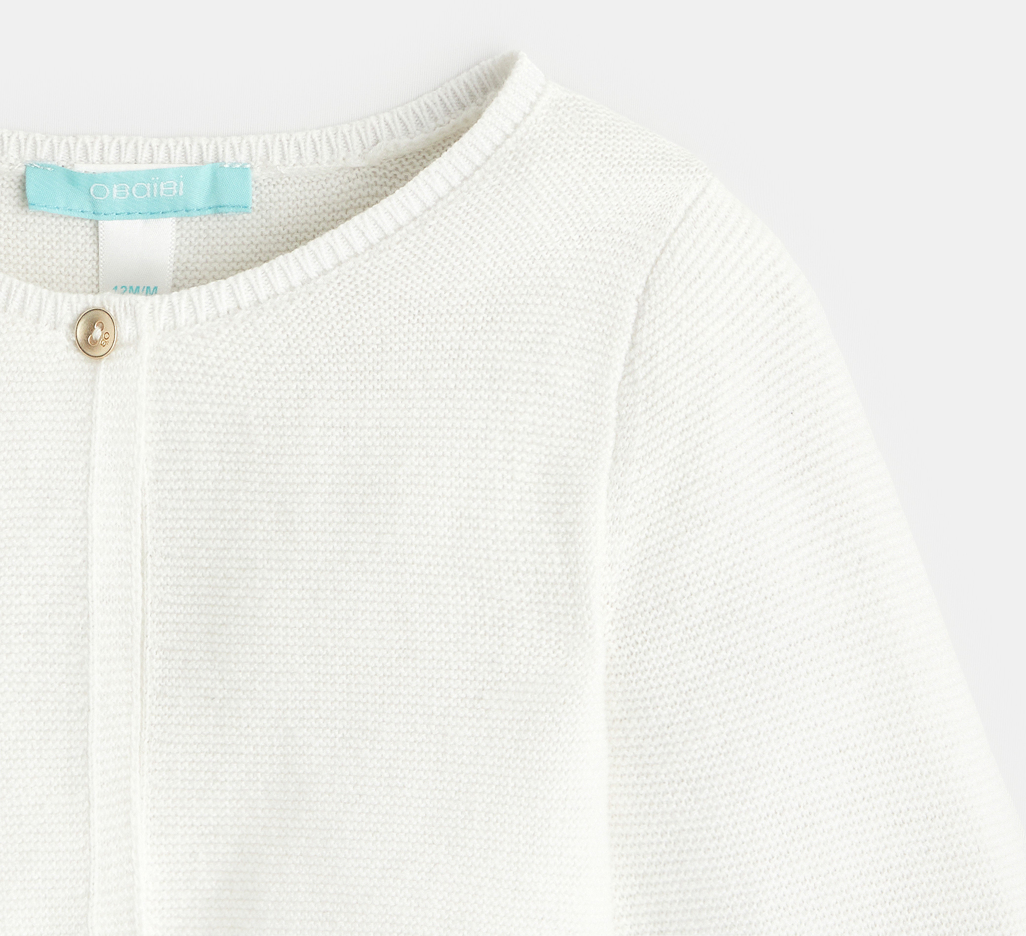 Gilet boléro court maille tricot blanc bébé fille