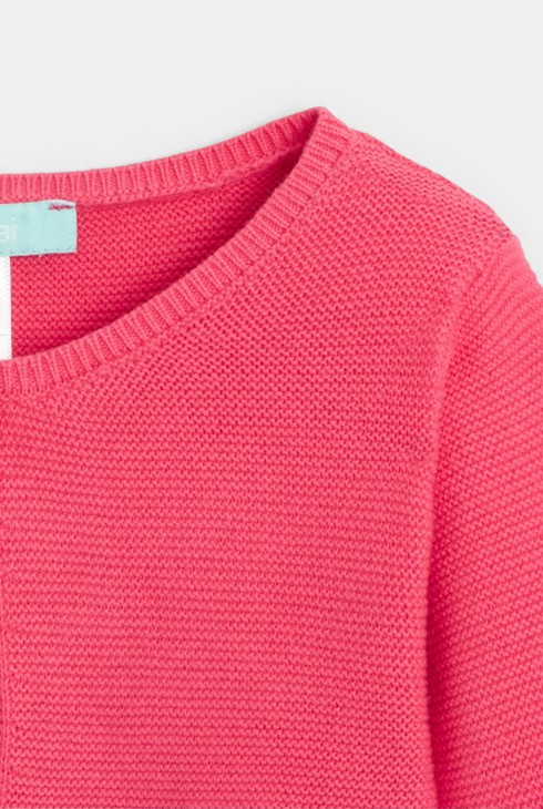 Gilet boléro court maille tricot rose bébé fille 2