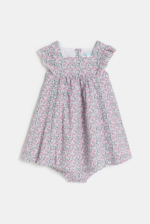 Robe chic fleurie rose bébé fille