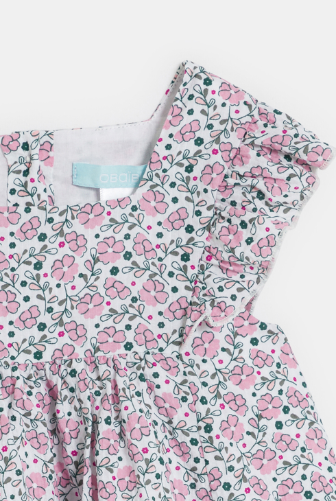 Robe chic fleurie rose bébé fille