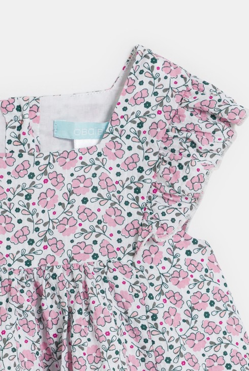 Robe chic fleurie rose bébé fille 2