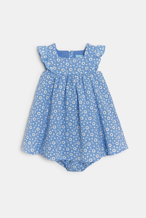 Baby girl's elegant blue floral dress 1