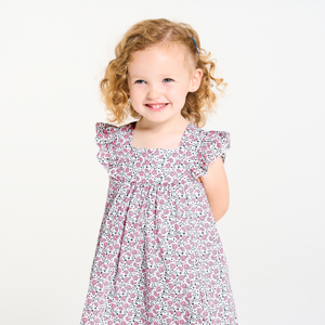 Robe chic fleurie rose bébé fille 1