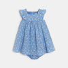 Robe chic fleurie bleu bébé fille