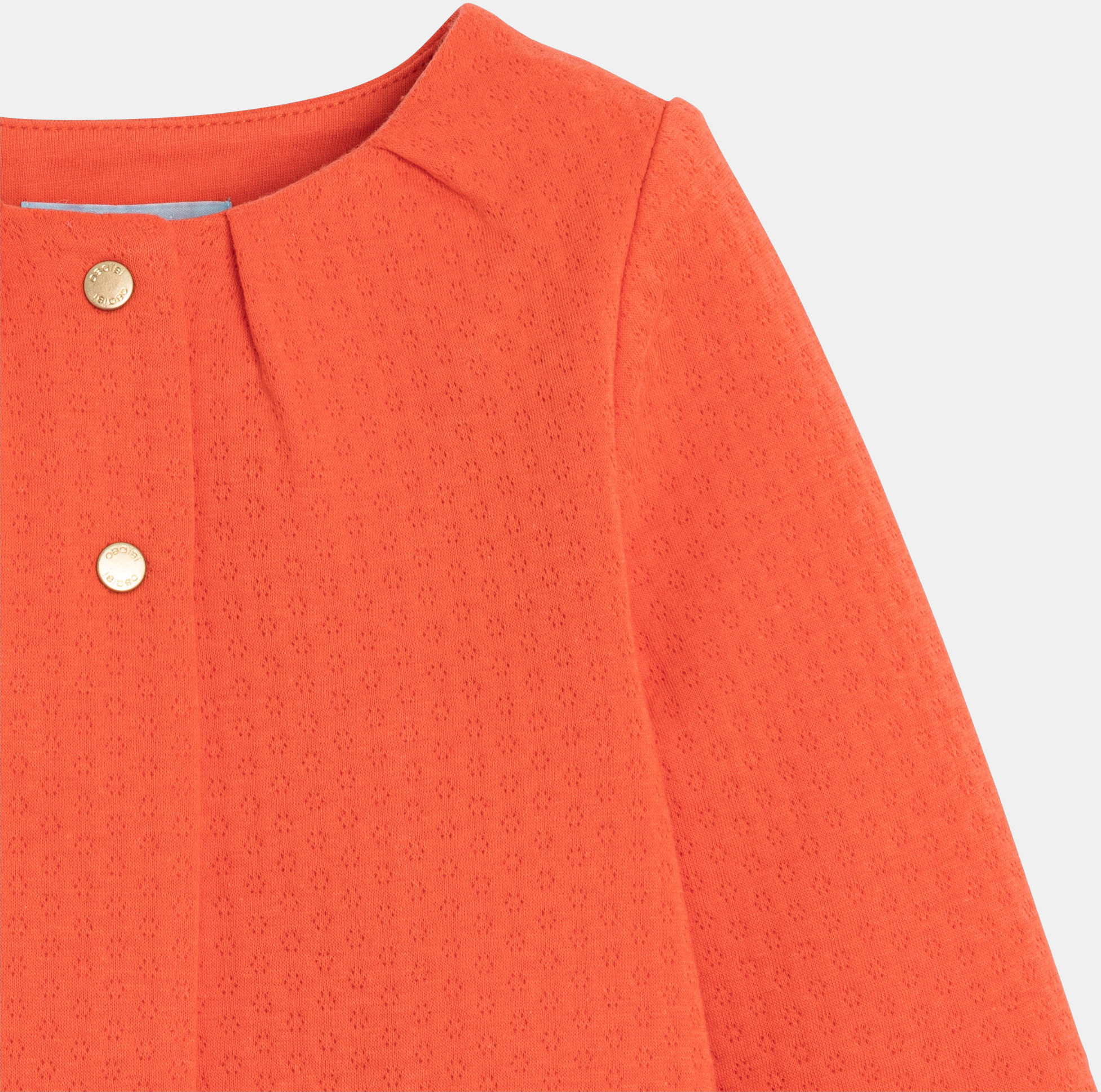 Orange Strickjacke aus gaufriertem Gewebe Kleinkind Mädchen 2