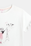 Tshirt blanc dessin crayonné Lili Gaufrette fille 3