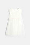 Robe bi-matière blanche fille 1