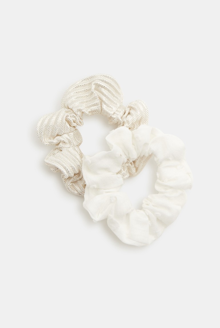 Elastico morbido per capelli (set di 2 pezzi) bianco bambina 1