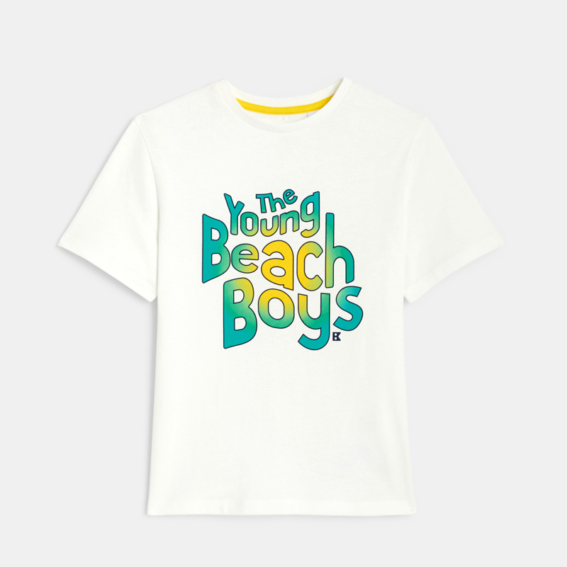 T-shirt à message blanc garçon - 5A
