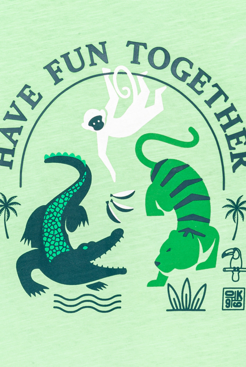 T-Shirt mit Motiv Grün Jungen 2