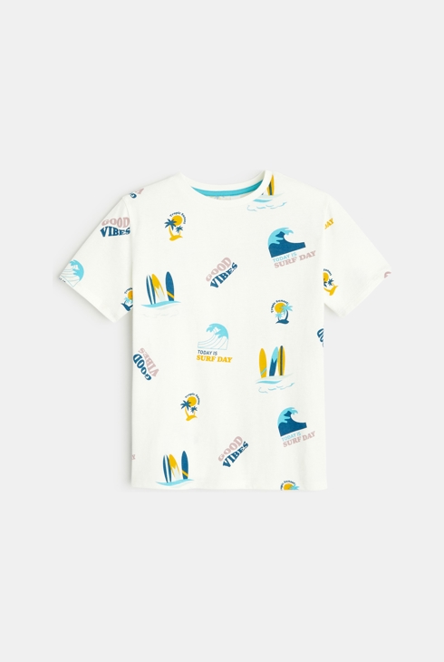 Bedrucktes T-Shirt Weiß Jungen 1