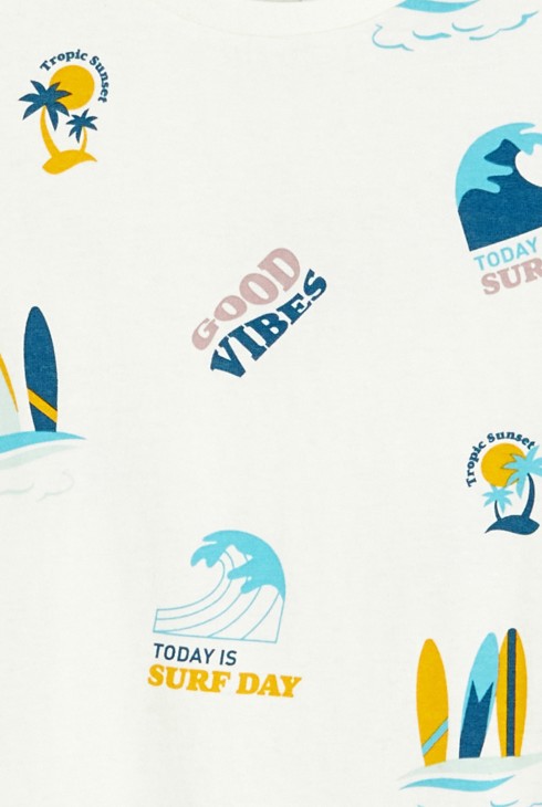 Bedrucktes T-Shirt Weiß Jungen 2