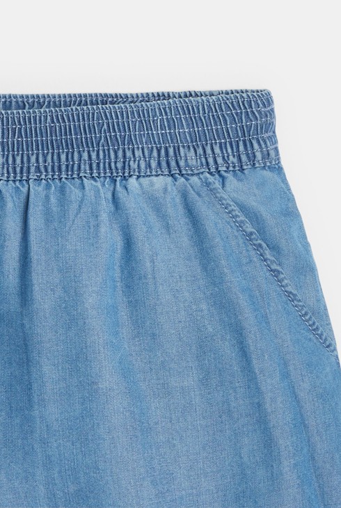 Short en denim léger bleu fille 2