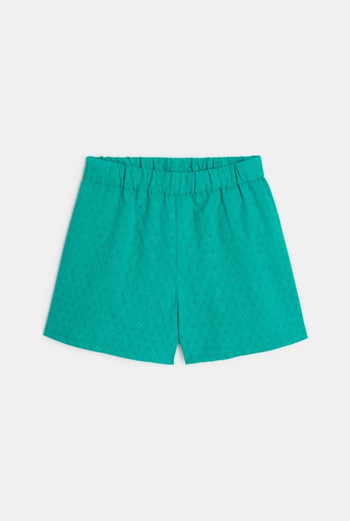 Short léger en broderie anglaise vert fille 2