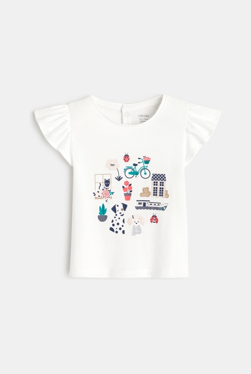 T-Shirt mit Hundeprint Rosa Baby Mädchen 1