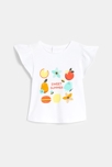 Weißes Baby-T-Shirt mit Obstprint für Mädchen 1