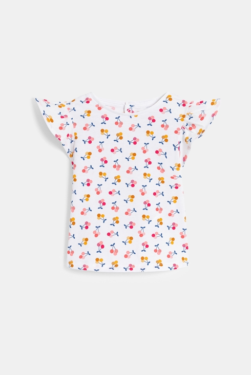 T-shirt fleuri blanc bébé fille