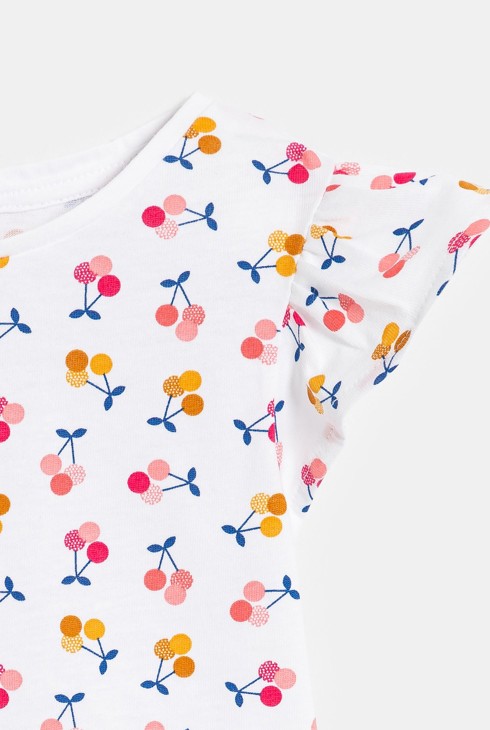 Dekliška bela majica s cvetličnim potiskom za dojenčke 2