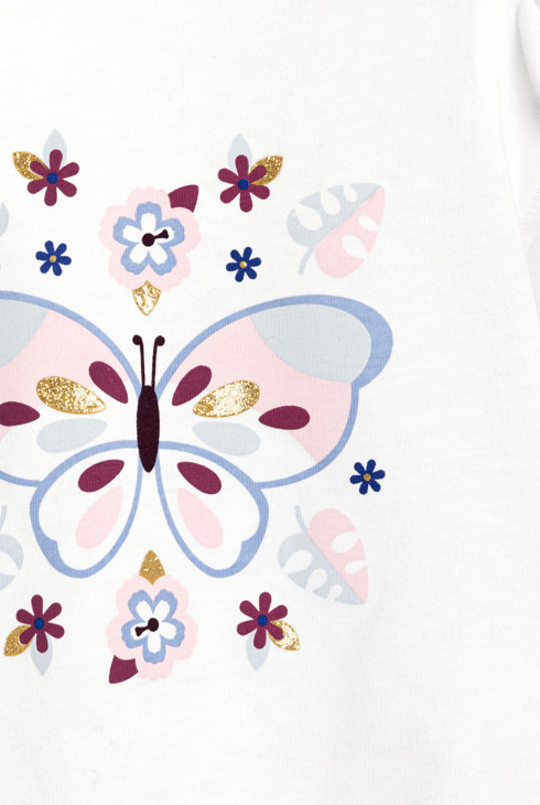 Bijela majica s motivom leptira za bebe djevojčice 2