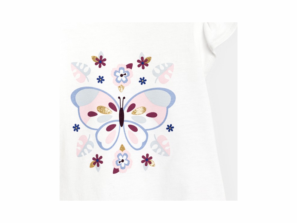 Samarreta estampada papallona blanca bebè nena 2