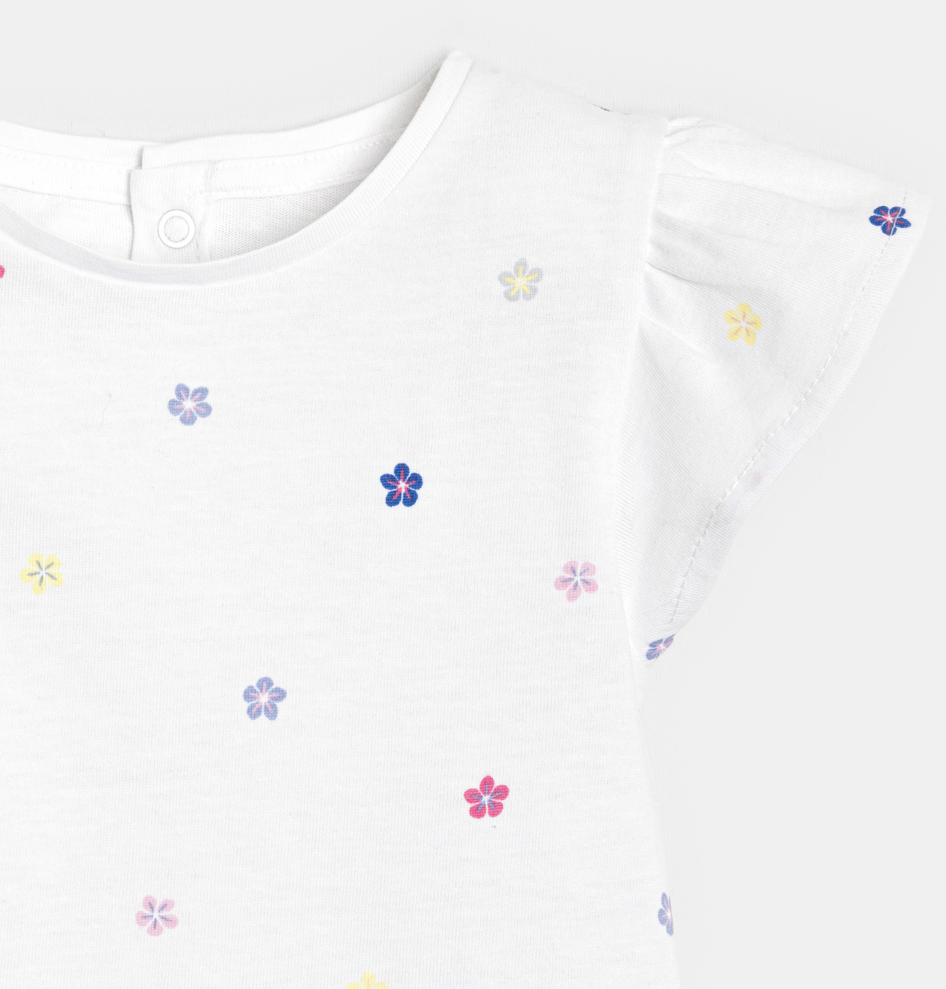 Camiseta estampado flores blanco bebé niña 2