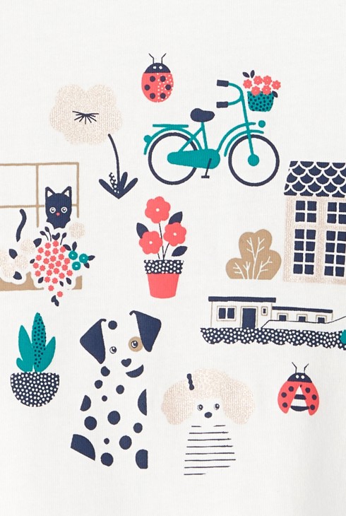 T-Shirt mit Hundeprint Rosa Baby Mädchen 2