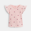 T-shirt à pois rose bébé fille