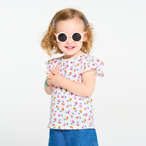 T-shirt fleuri blanc bébé fille 1