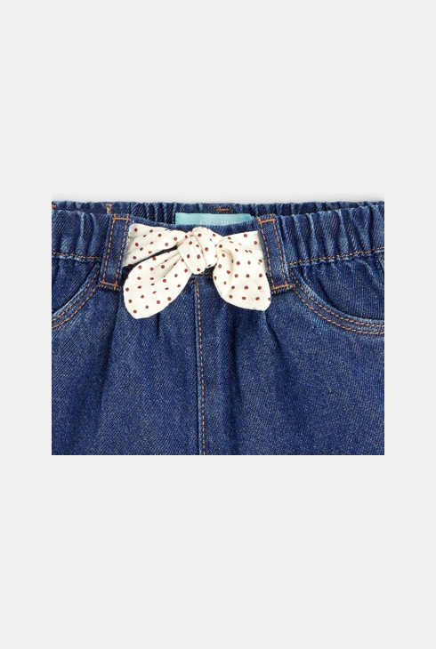 Denim-Shorts mit gemusterter Schleife Blau Baby Mädchen 2