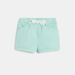 Blauwe short met strik voor babymeisjes 1