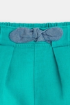 Short en lin à plis vert bébé fille 2