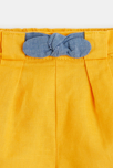 Short en lin à plis jaune bébé fille 2