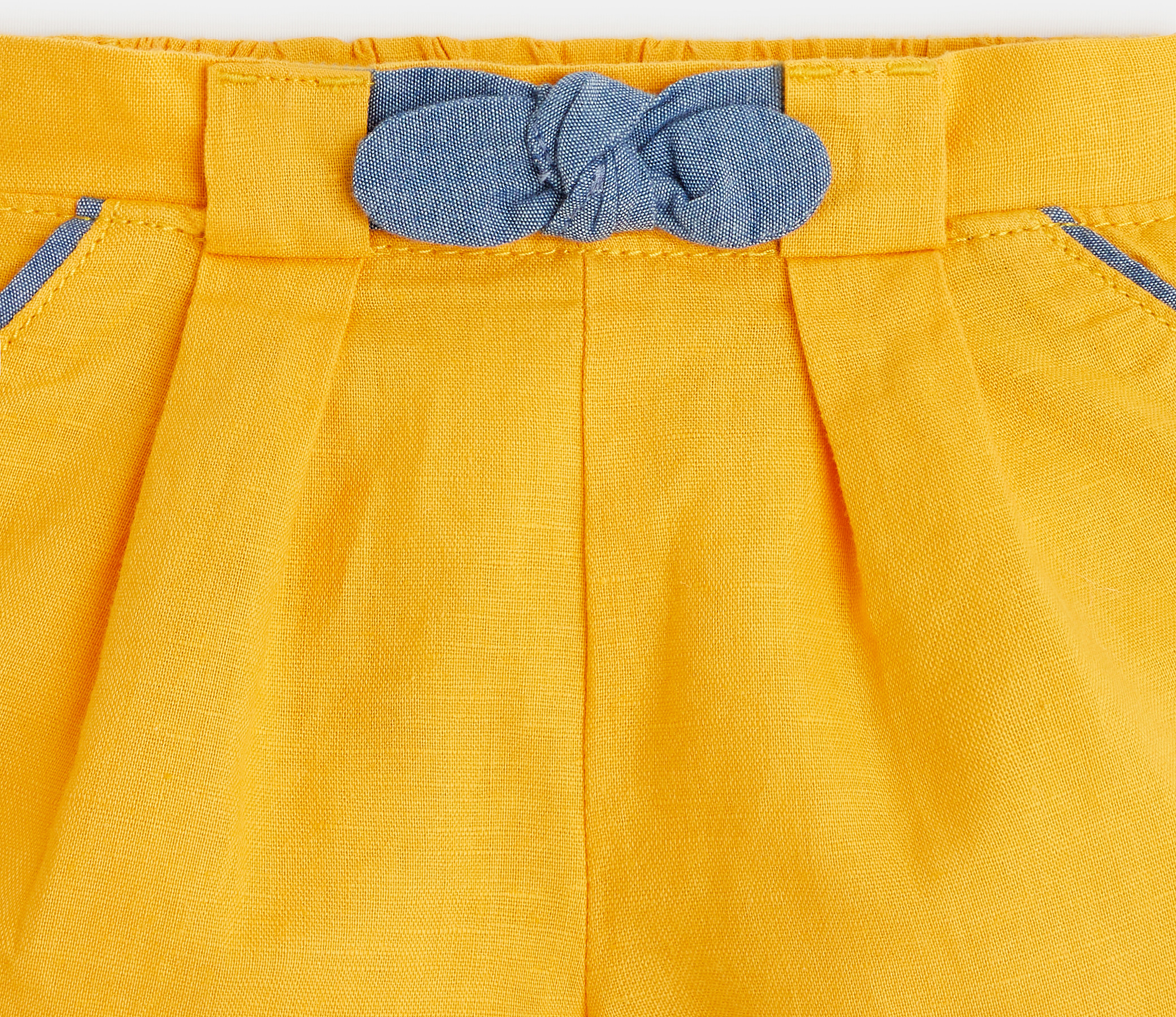 Leinenshorts mit Falten Gelb Baby Mädchen 2